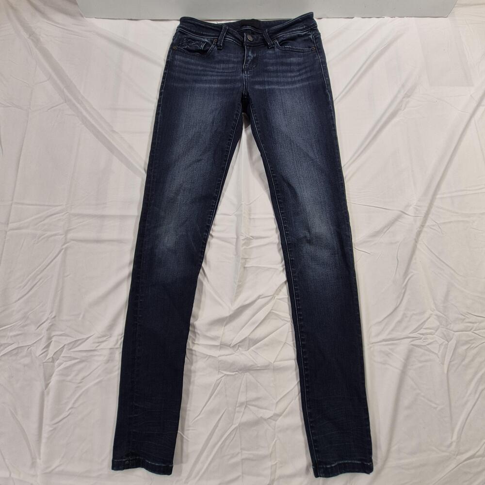 Buckle Black Skinny Jeans Womens 25x32 Blue Dark Wash Low Rise Stretch Denim